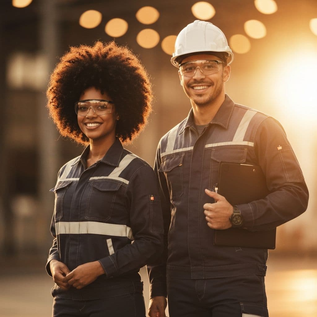 Handwerker in professioneller Arbeitskleidung